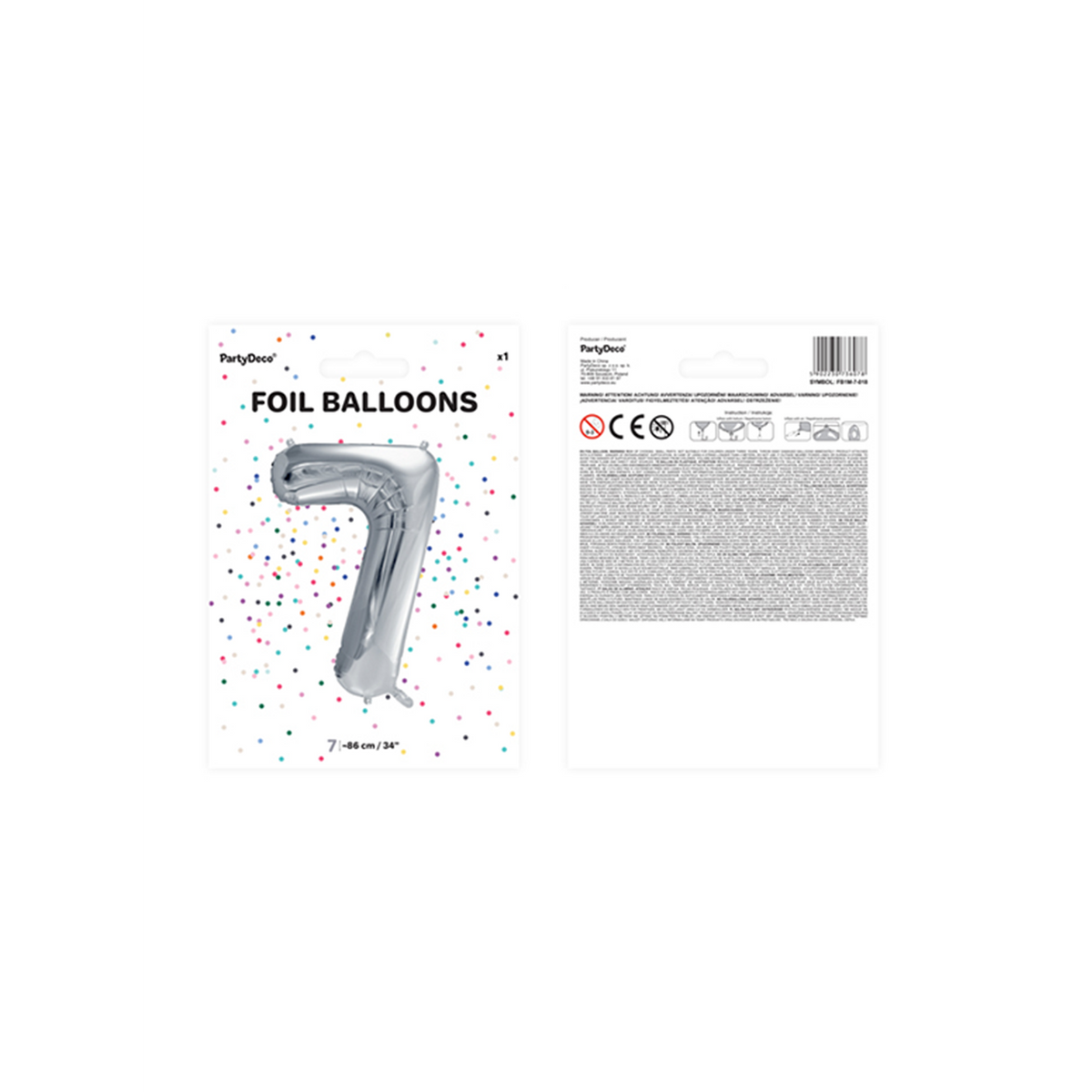 1 XXL-ballon - Cijfer 7 - Zilver