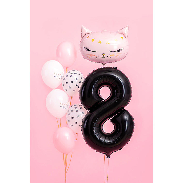 1 Ballon XXL - Cijfer 8 - Zwart