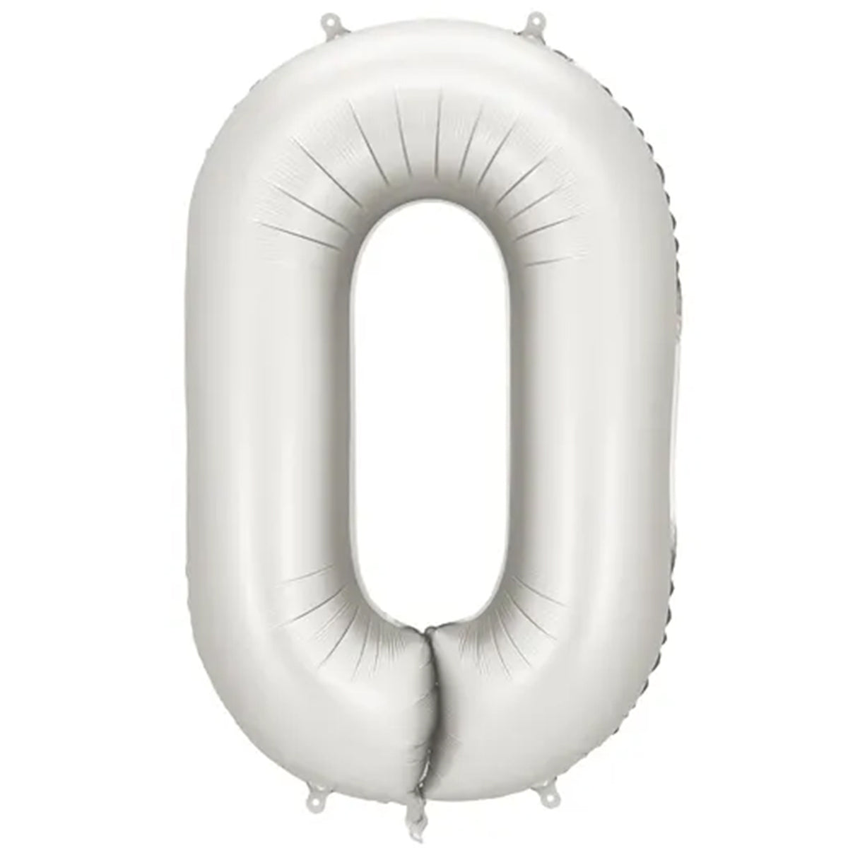 1 Ballon XXL - Cijfer 0 - Zilver