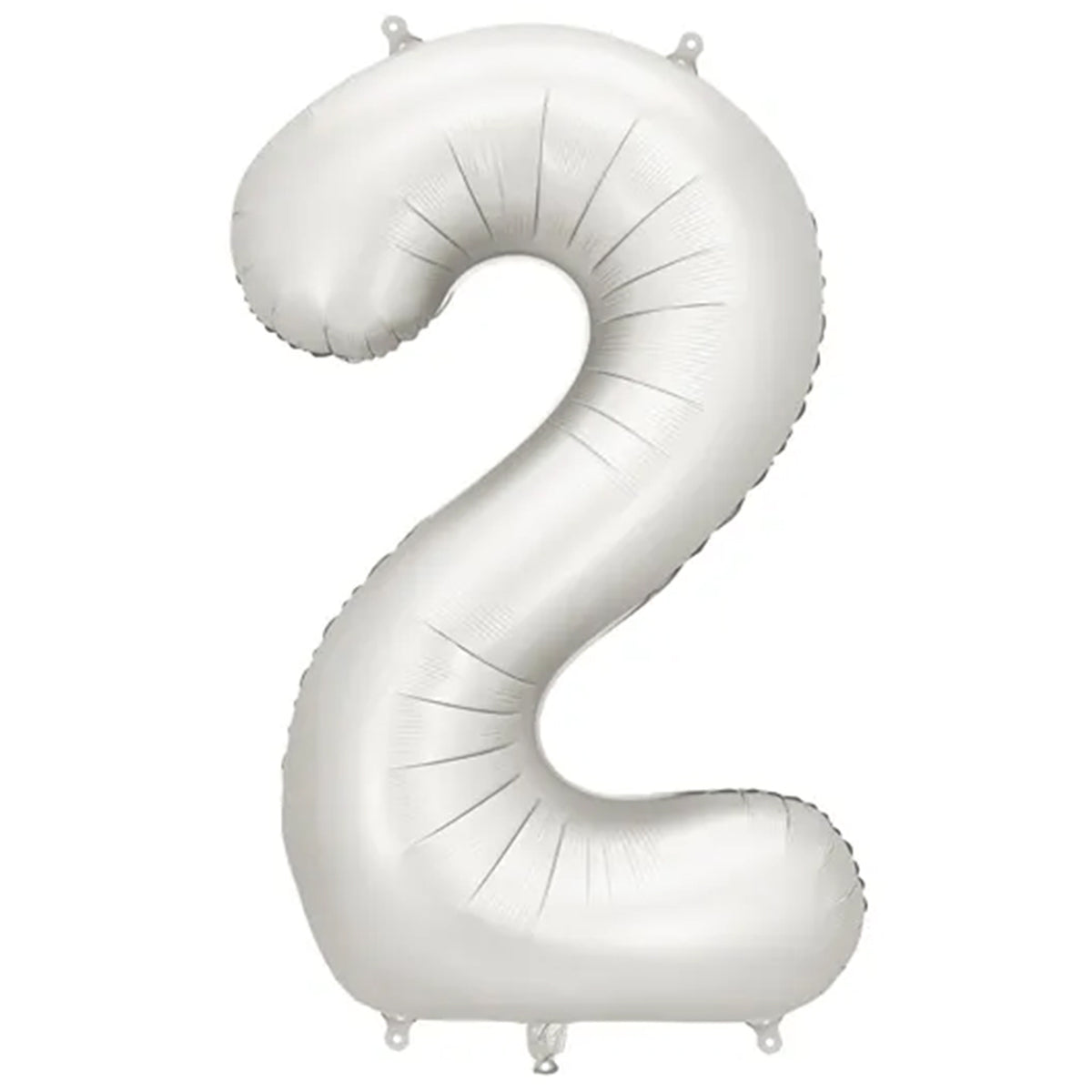 1 Ballon XXL - Cijfer 2 - Zilver