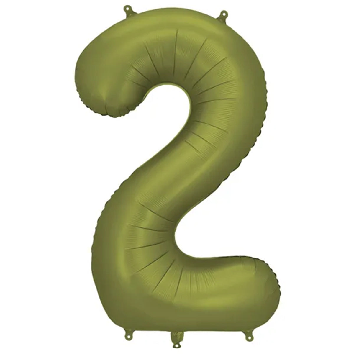 1 Ballon XXL - Cijfer 2 - Olijf