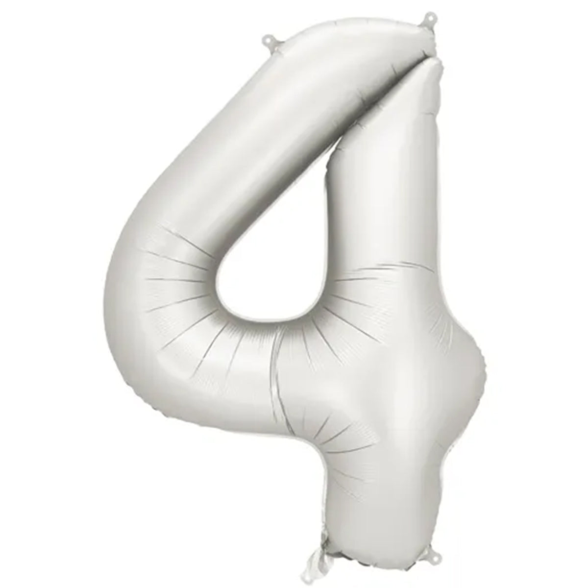 1 Ballon XXL - Cijfer 4 - Zilver