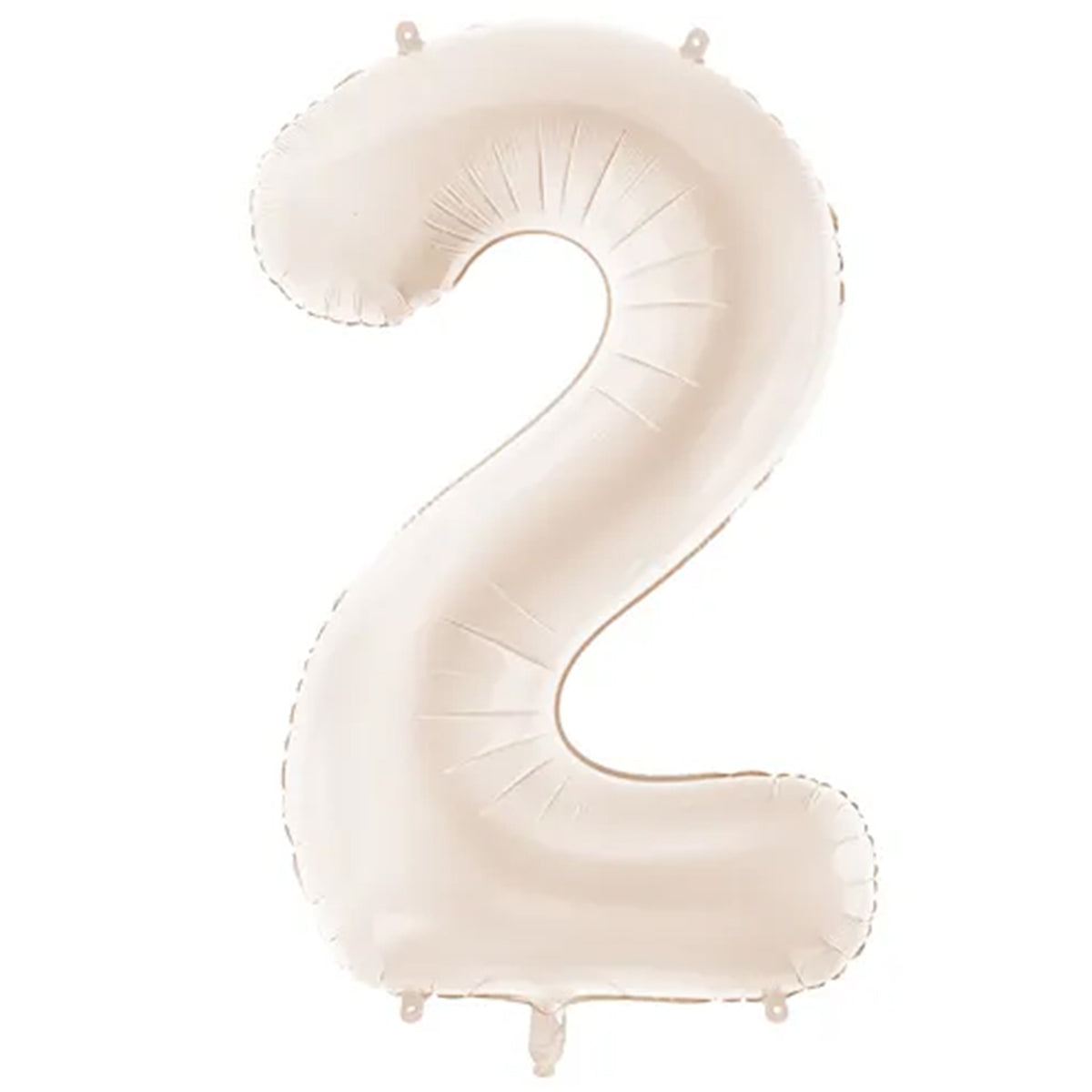1 ballon XXL - cijfer 2 - licht warmgrijs