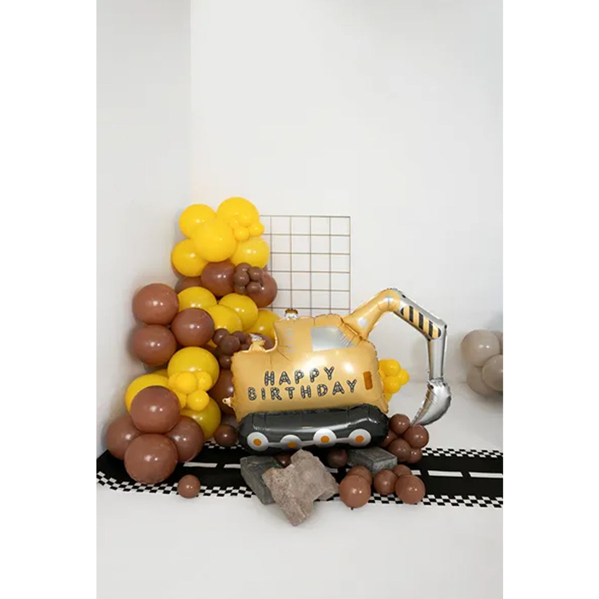 1 ballon met standaard - graafmachine