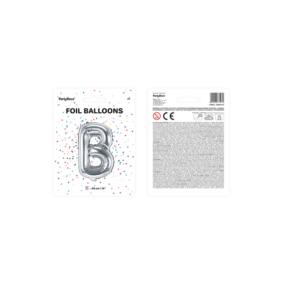 1 Ballon XS - Letter B - Zilver
