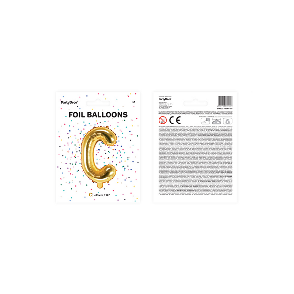 1 Ballon XS - Letter C - Goud