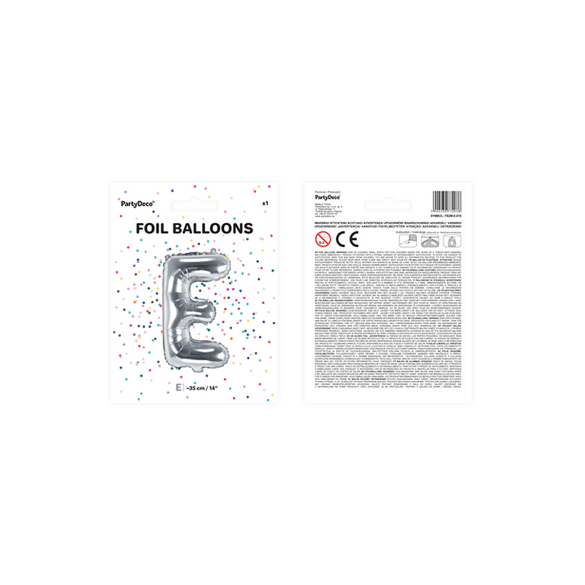 1 ballon XS - Letter E - Zilver