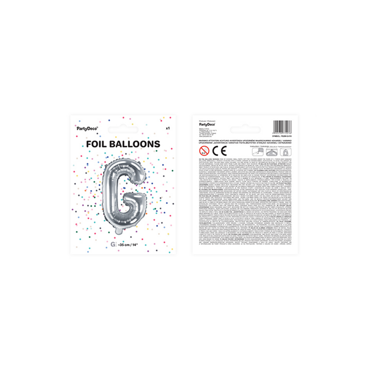 1 ballon XS - letter G - zilver