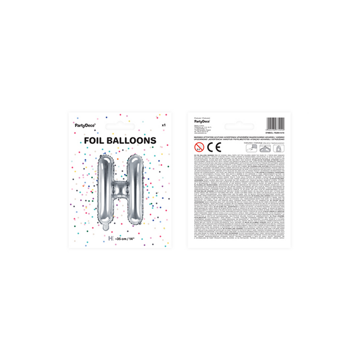 1 Ballon XS - Letter H - Zilver
