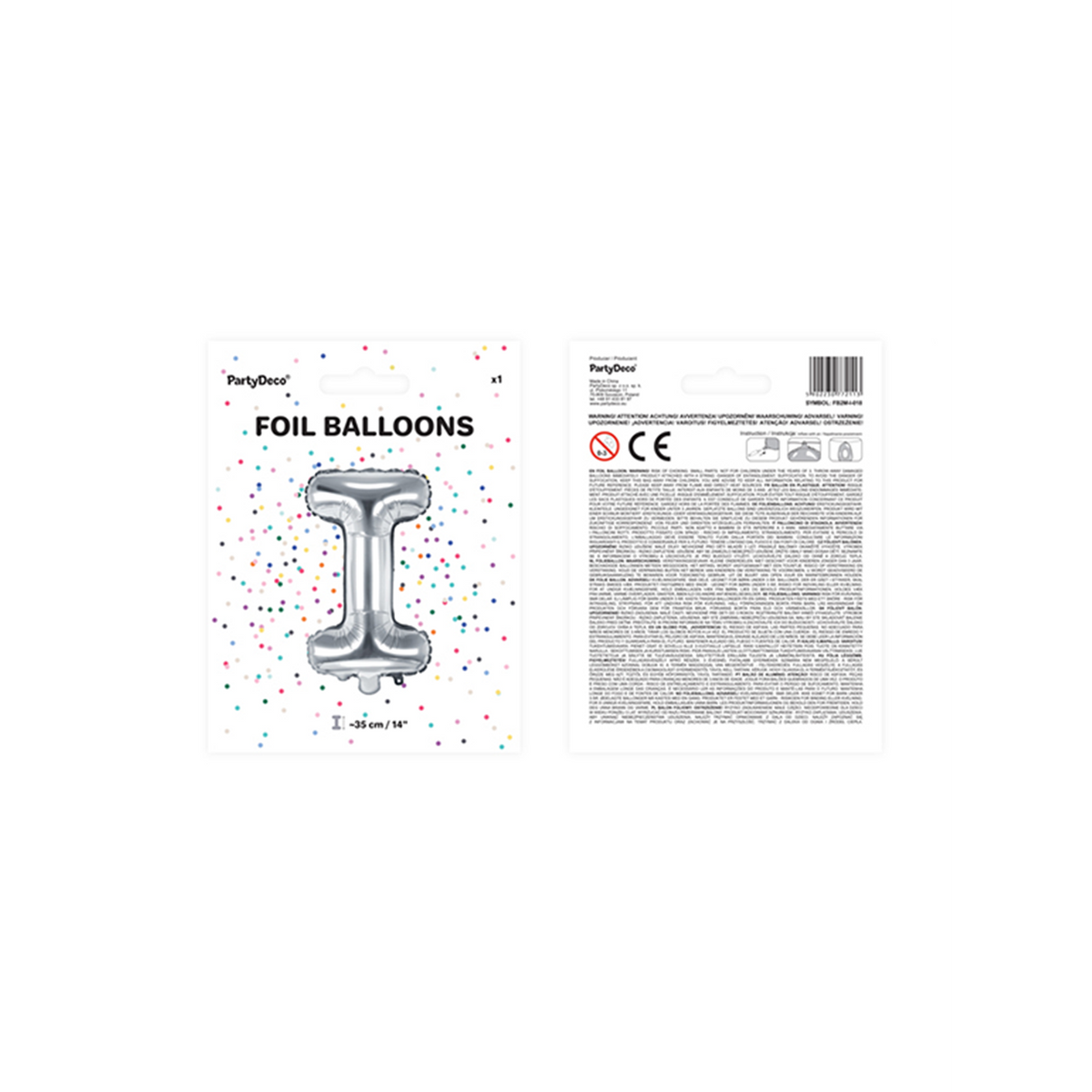 1 ballon XS - Letter I - Zilver
