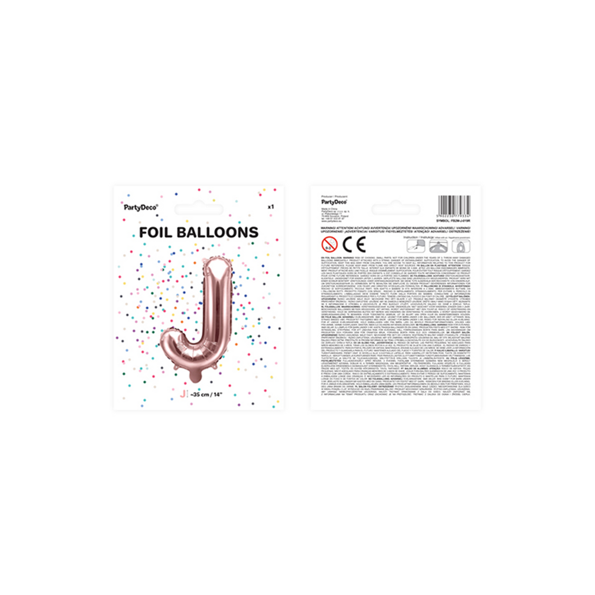 1 ballon XS - letter J - roségoud