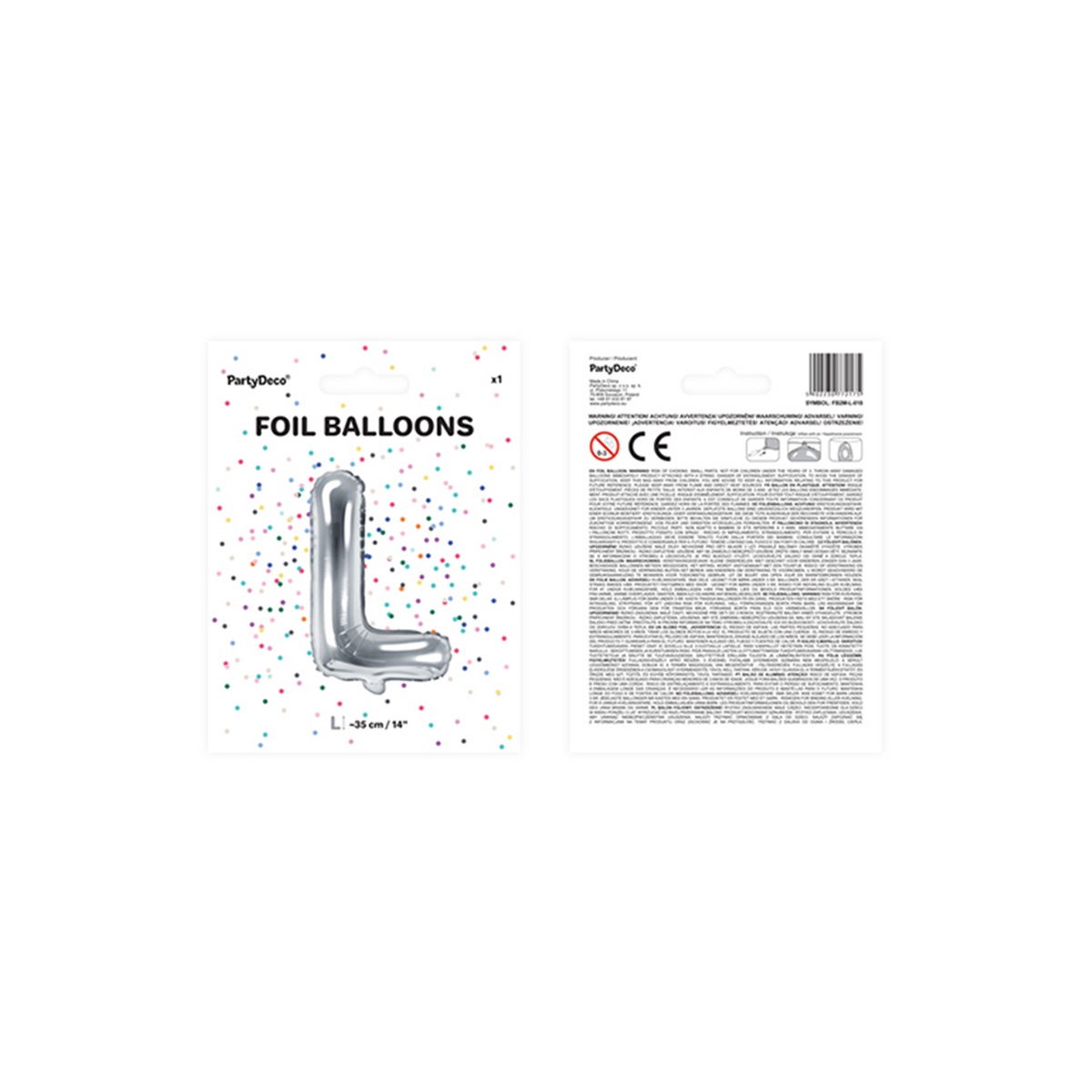 1 ballon XS – letter L – zilver
