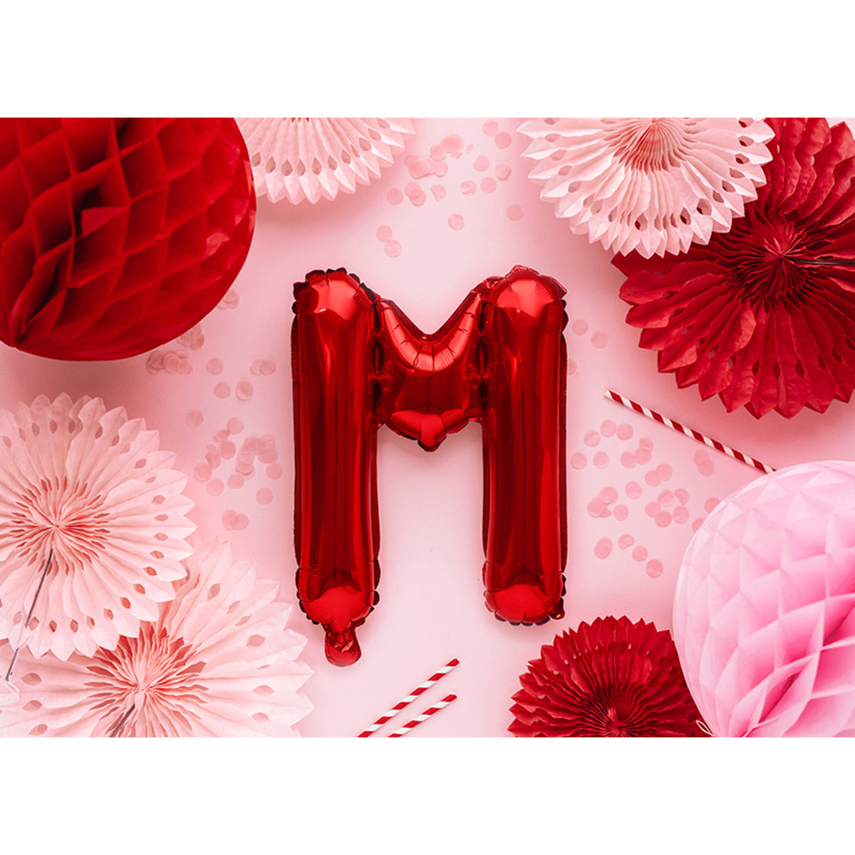 1 Ballon XS - Letter M - Rood