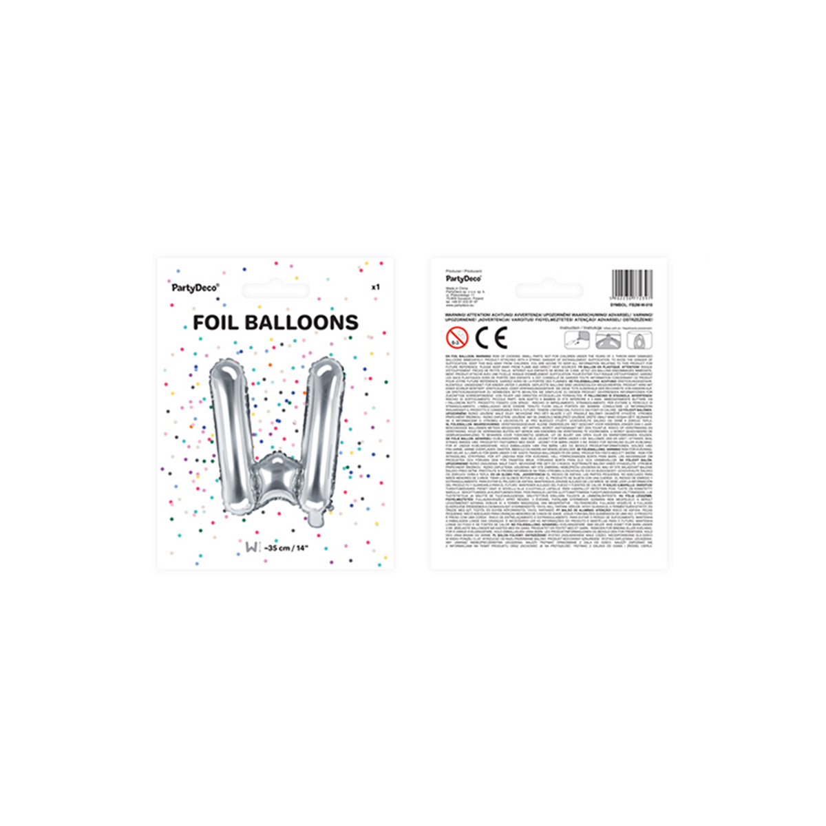 1 ballon XS - Letter W - Zilver