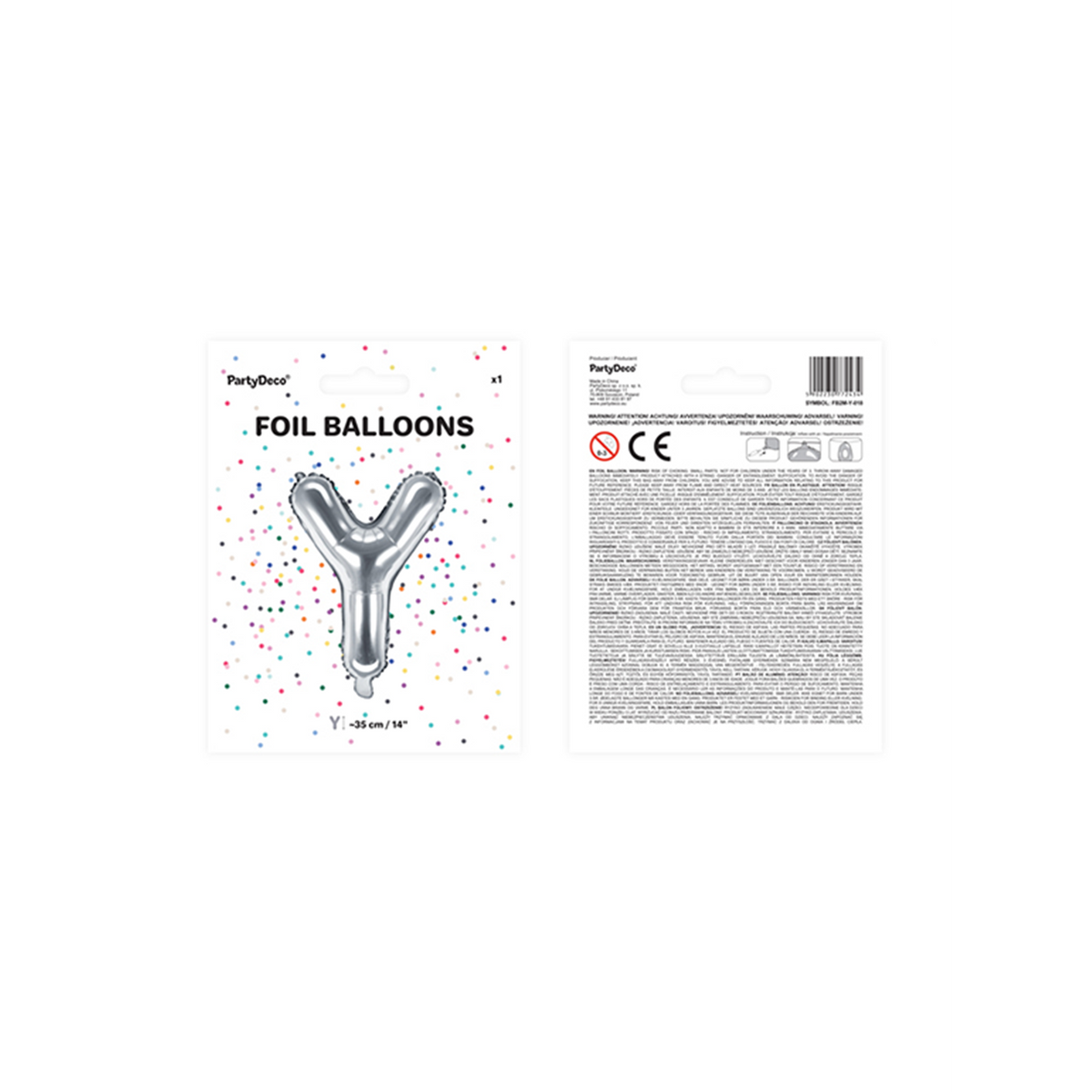 1 ballon XS - letter Y - zilver