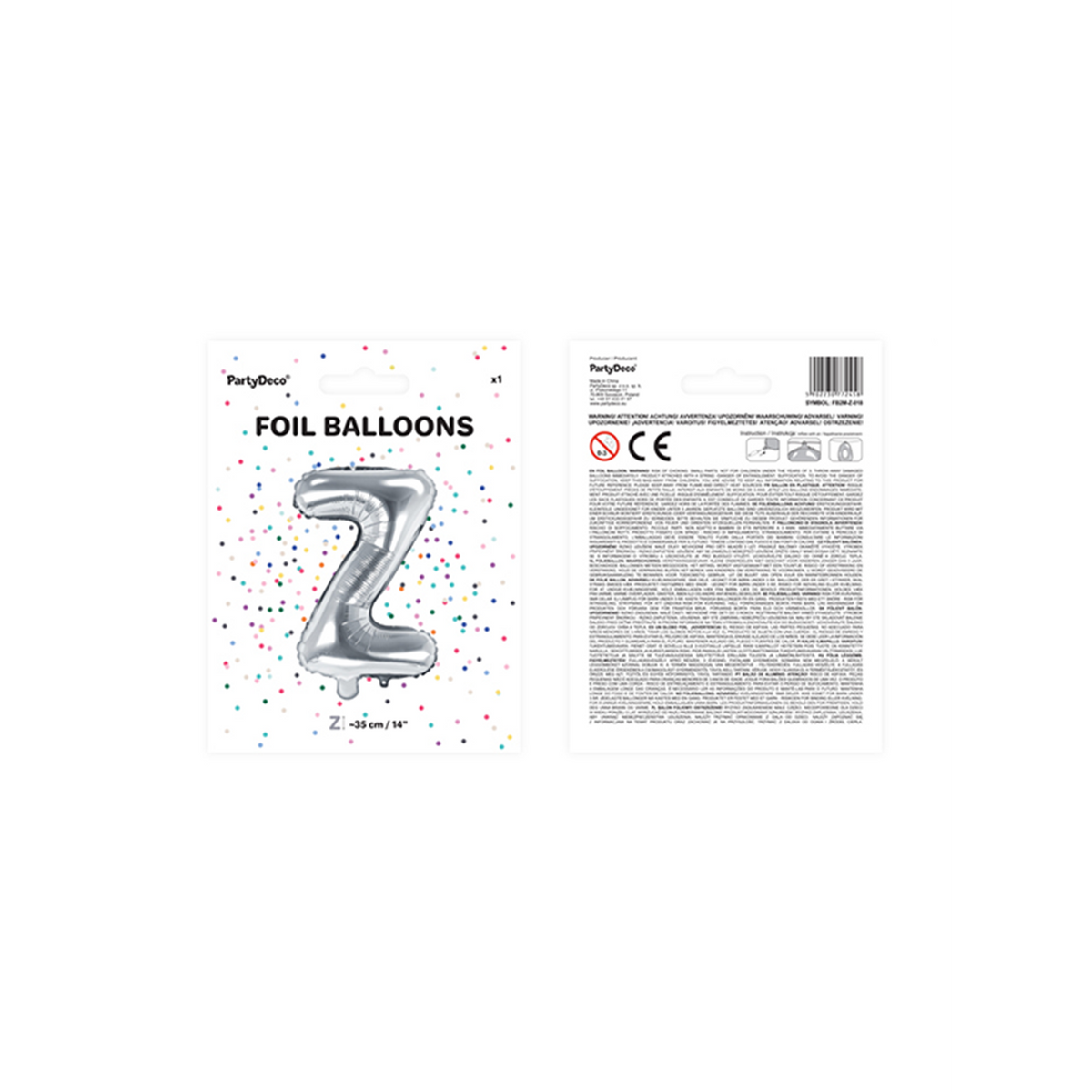1 ballon XS - letter Z - zilver