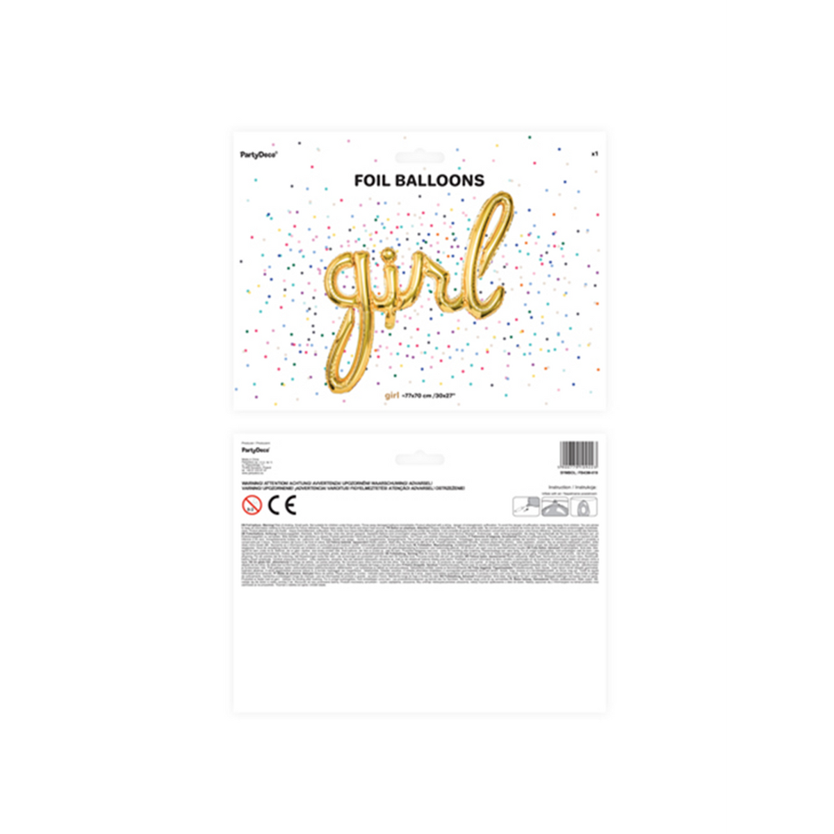 1 Ballon - Opschrift - Girl - Goud