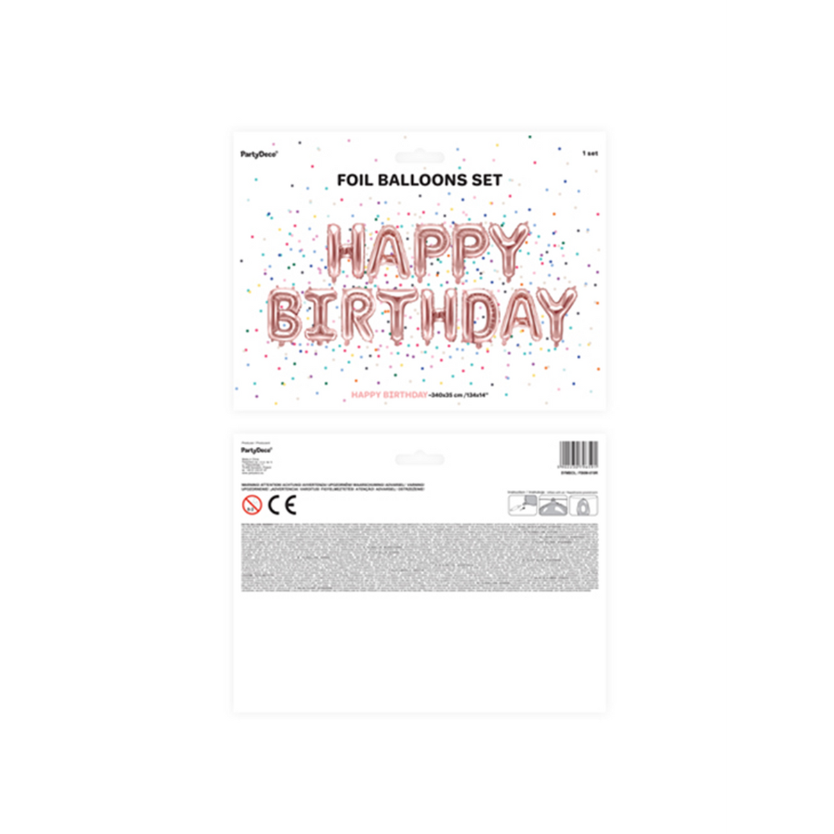 1 ballon - opschrift - Happy Birthday - roségoud