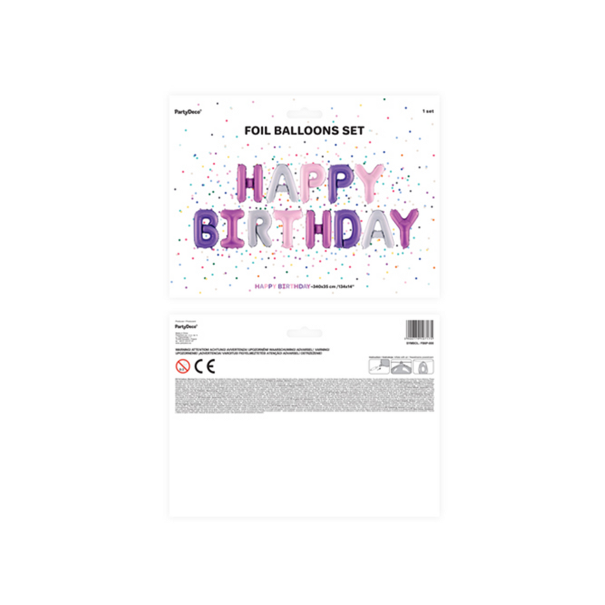 1 Ballon - Opschrift - Happy Birthday - Trendy