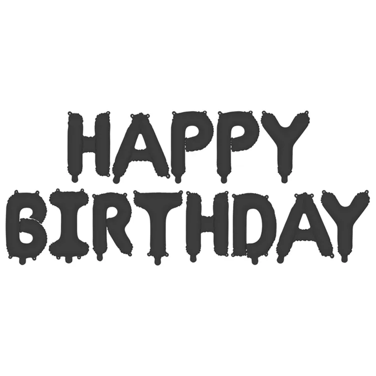 1 Ballon - Opschrift - Happy Birthday - Zwart