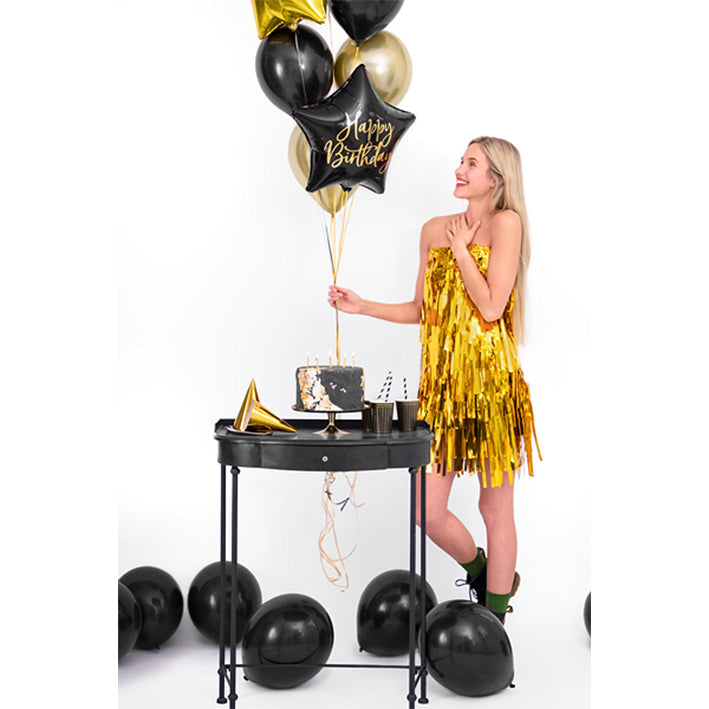 1 Ballon - Happy Birthday Ster - Zwart