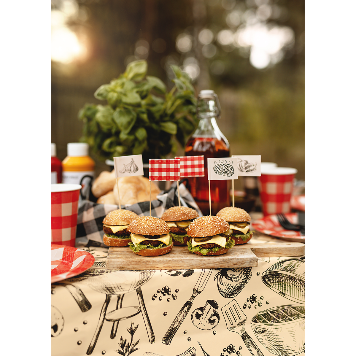 12 grilldecoratiespiesjes met vlaggetjes