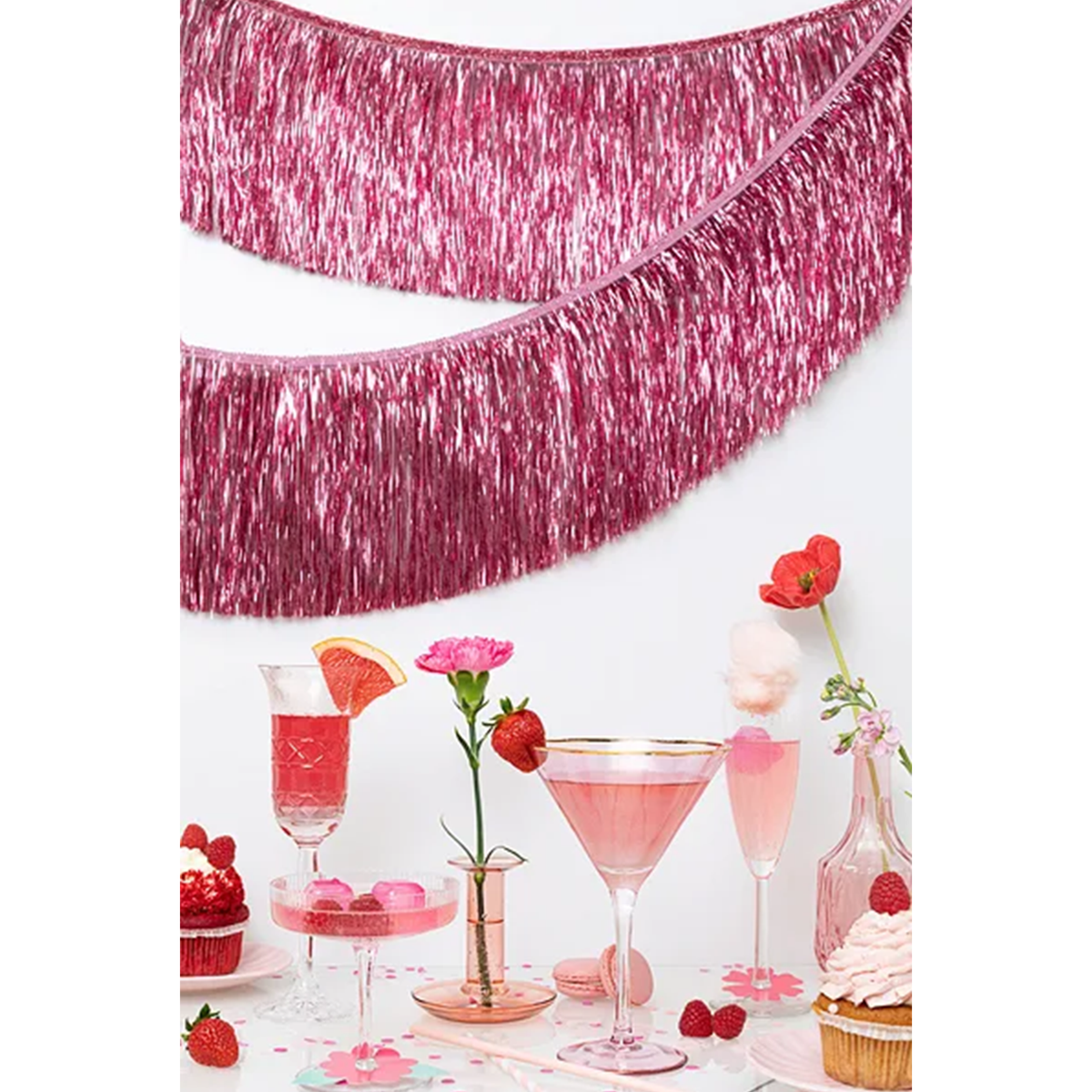 1 slinger - fringeslinger - roze