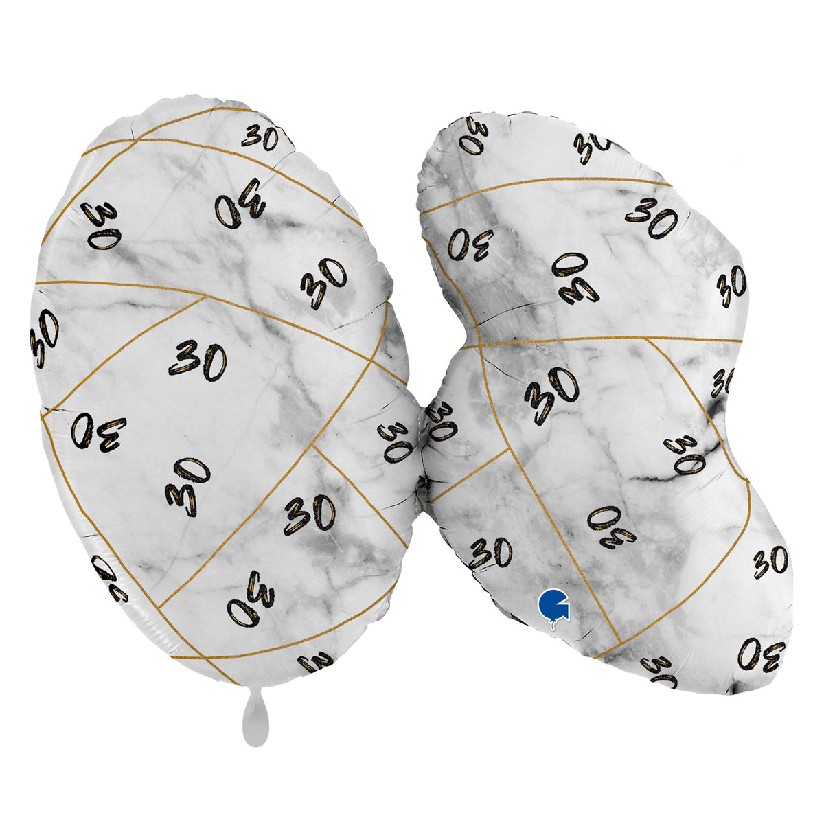 1 ballon XL – Marble Mate-cijfers 30 zwart