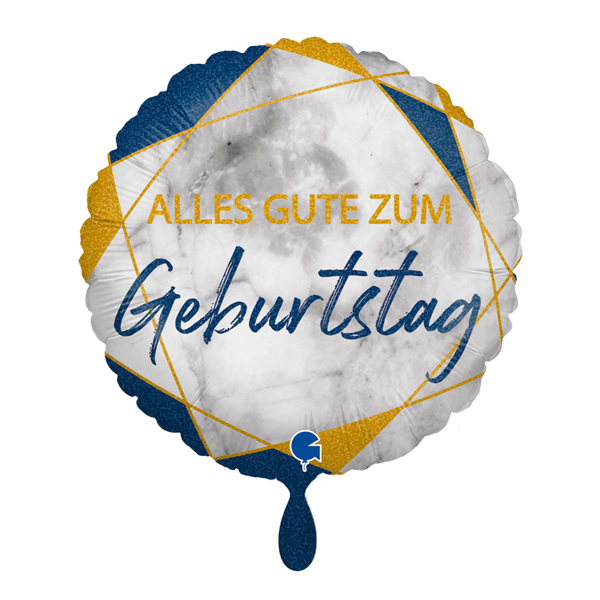 1 Ballon - Marble Mate Geburtstag Blau