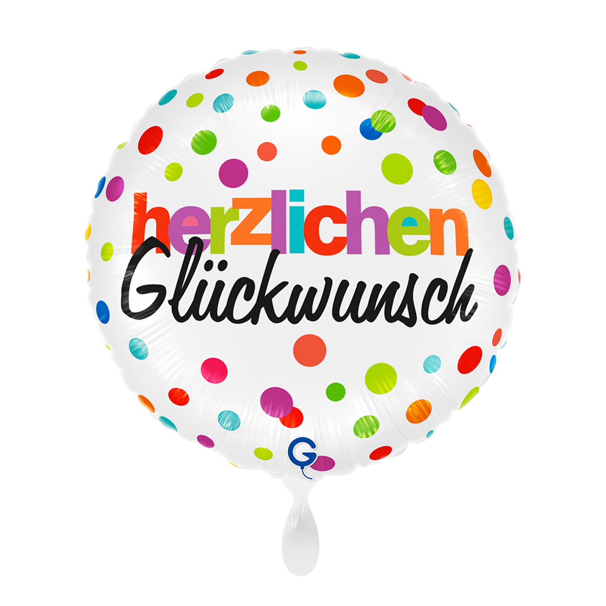1 Ballon - Hartelijk gefeliciteerd Stippen