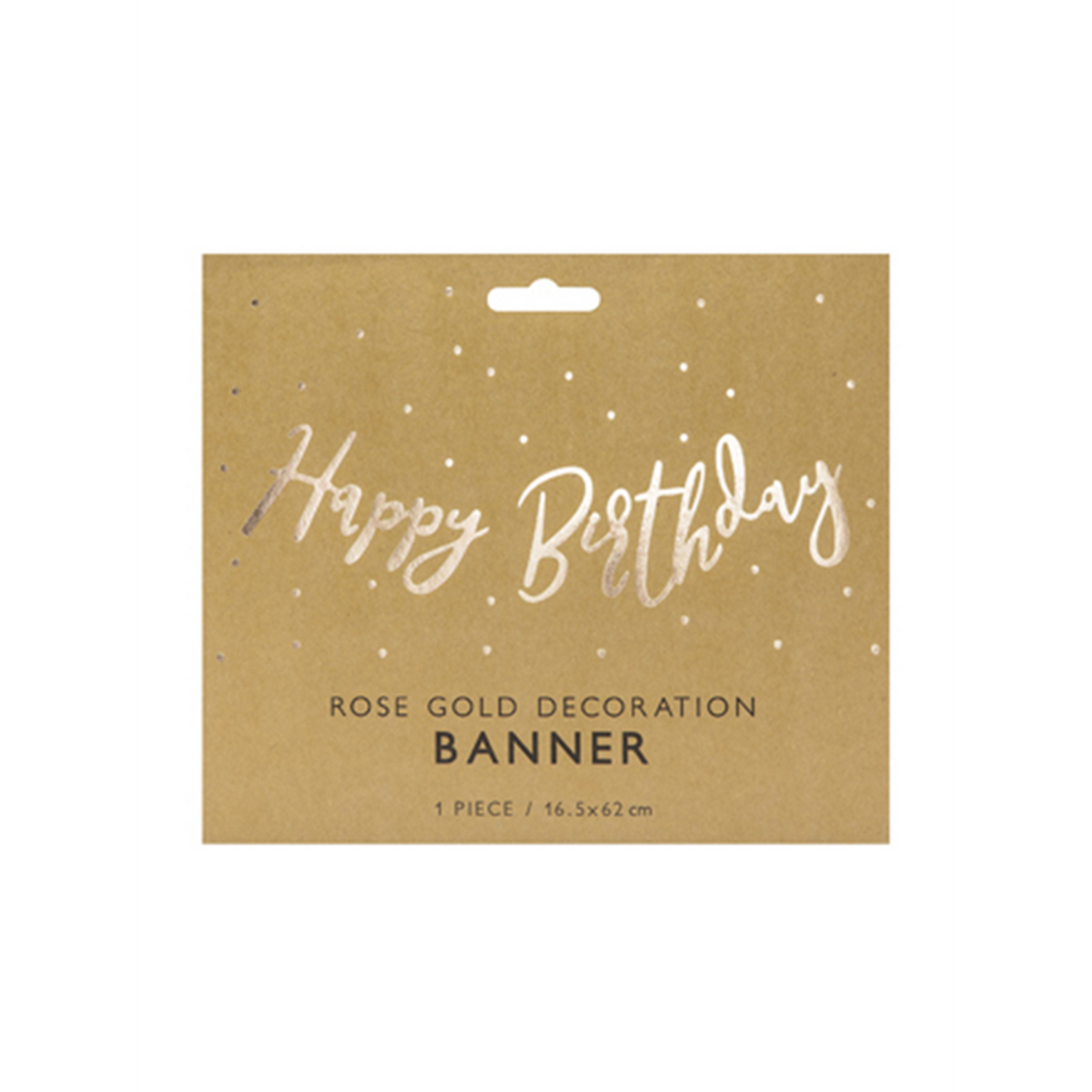 1 Banner-Girlande – Happy Birthday – Roségold