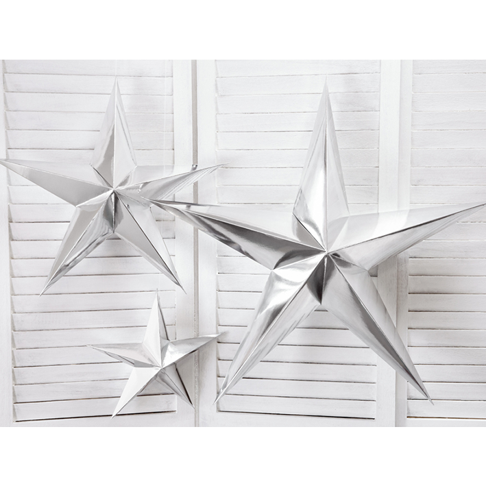 1 papieren ster - 45 cm - zilver