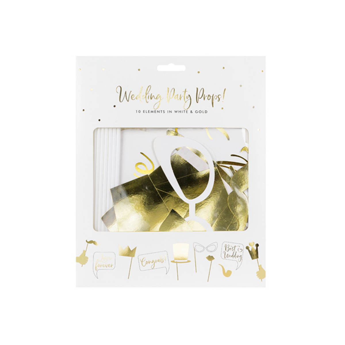 1 Photobooth Set - Bruiloft Goud