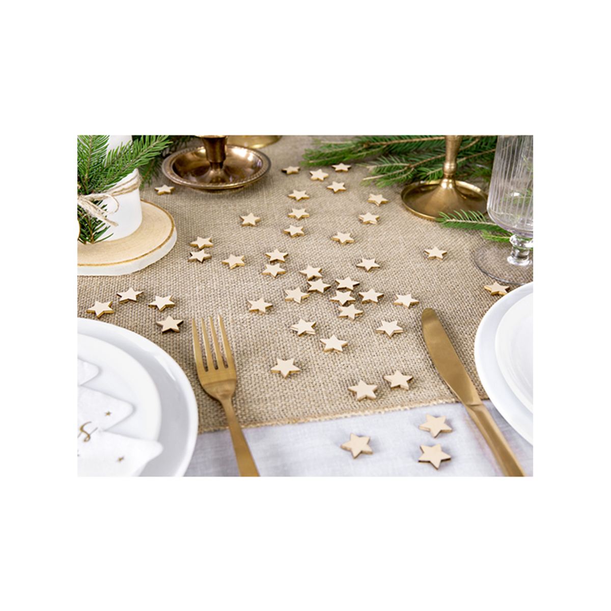 50 houten confettisterren