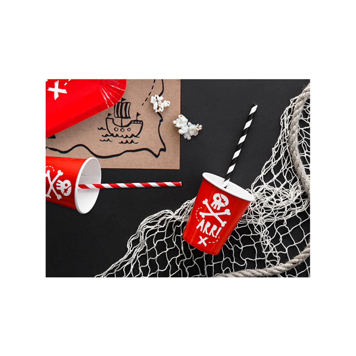 6 Papieren Bekers Trend - 220ml - Pirates Party