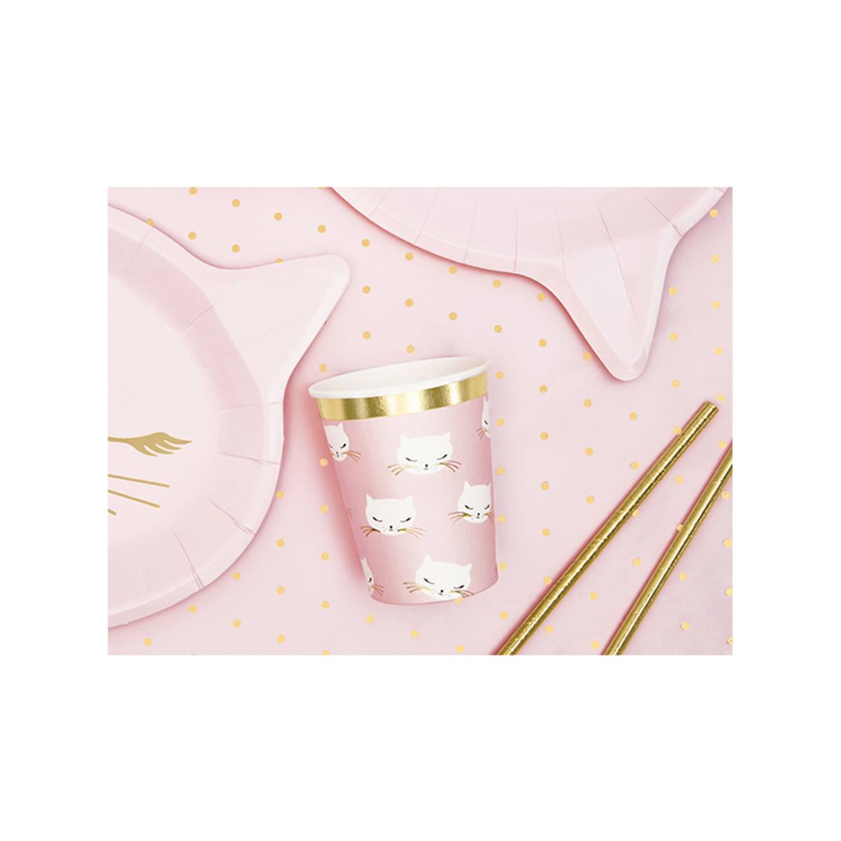 6 Kartonnen bekers Trend - 200ml - Cat