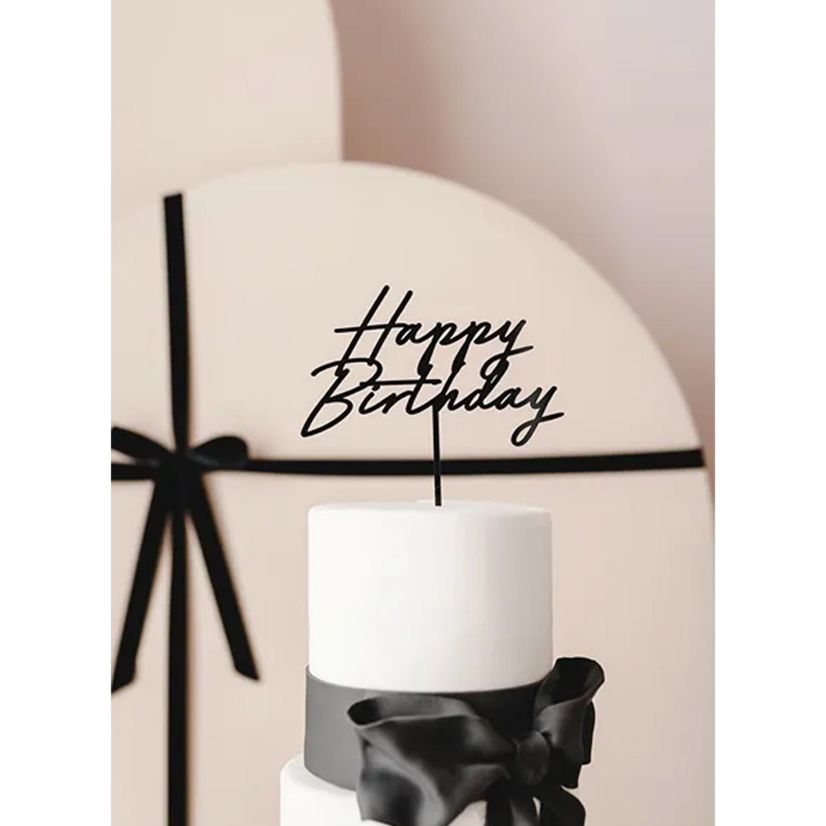 1 Acryl-taarttopper - Happy Birthday Zwart