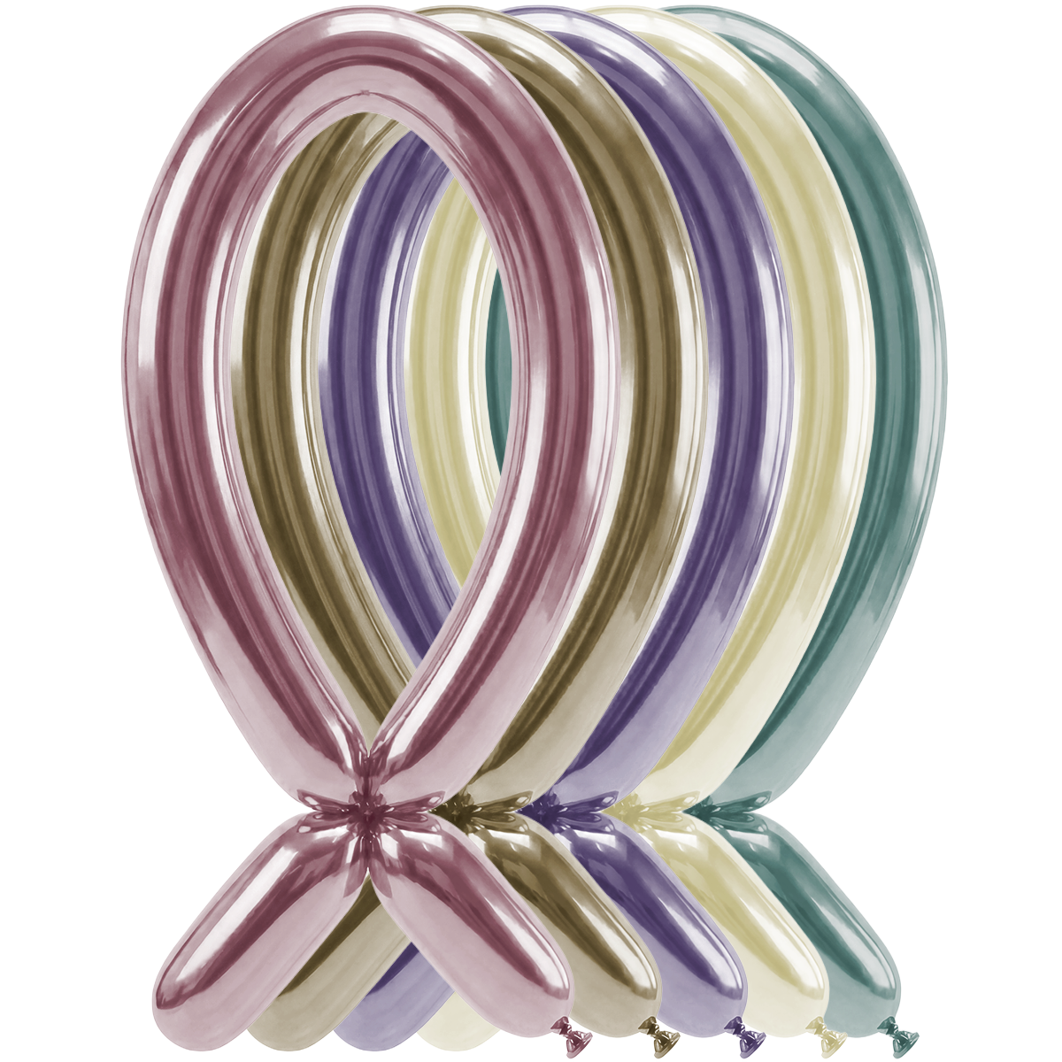 50 modelleerballonnen - Tuit omhoog - 5x152cm - Zijde assortiment
