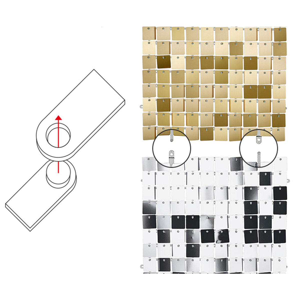 1 Pailletten achtergrond - 30x30cm - Goud