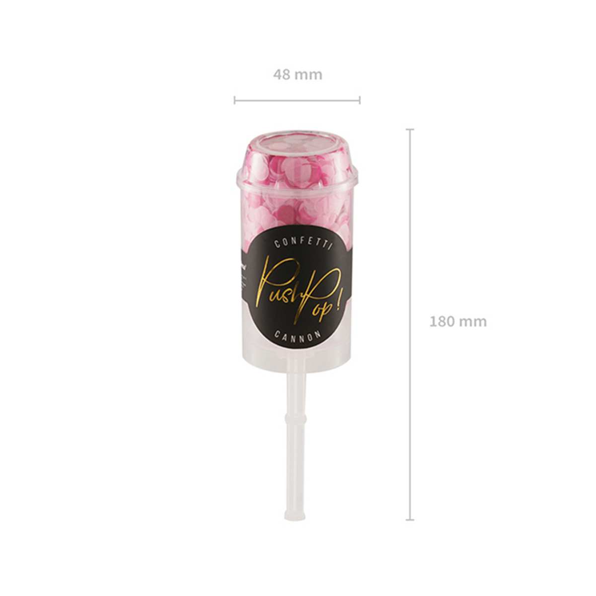 1 Confetti Push Pop - Roze & Roze