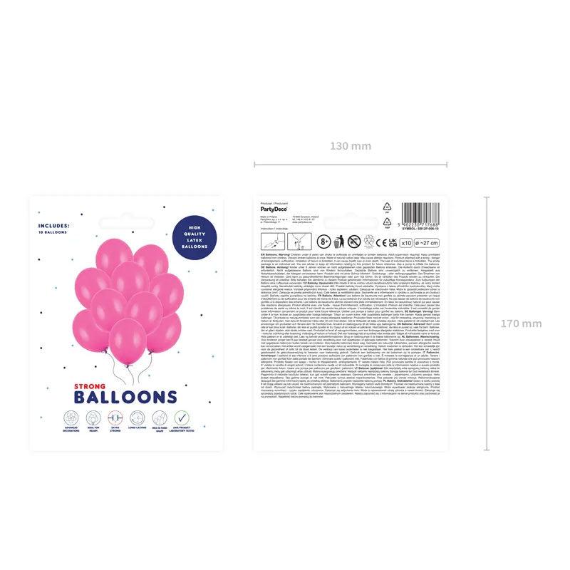 10 Ballonnen - Ø 27cm - Pastelroze