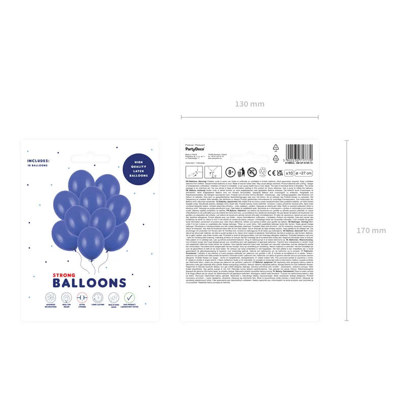 10 ballonnen - Ø 27cm - Pastel Royal Blue