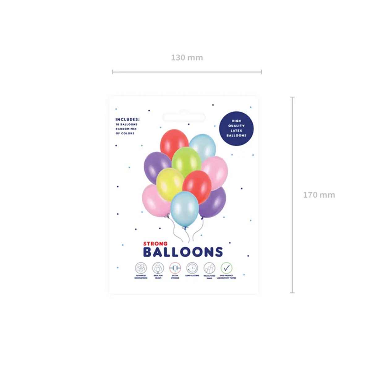 10 ballonnen - Ø 30cm - Metallic - Kleurrijk