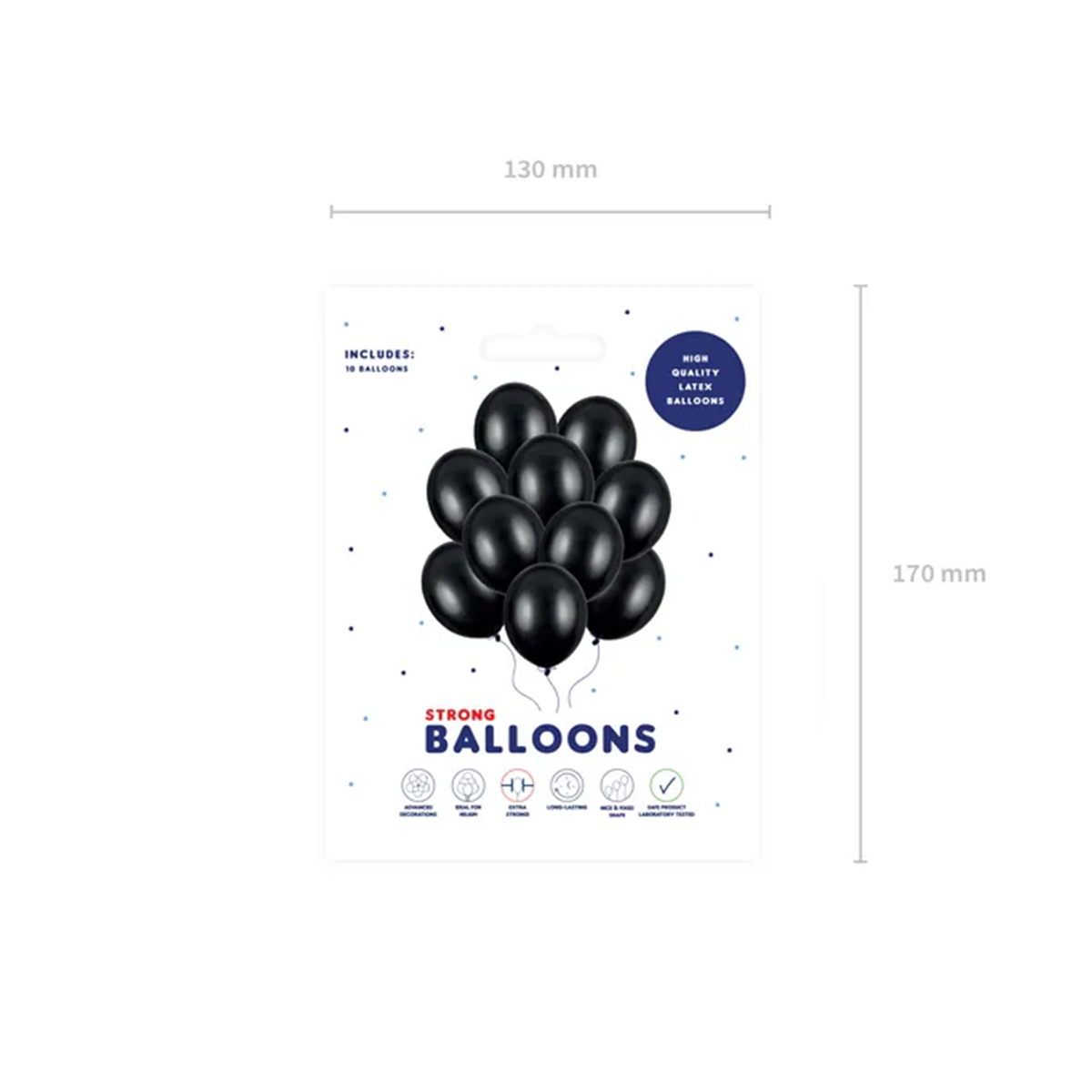 10 ballonnen - Ø 30cm - Metallic - Zwart