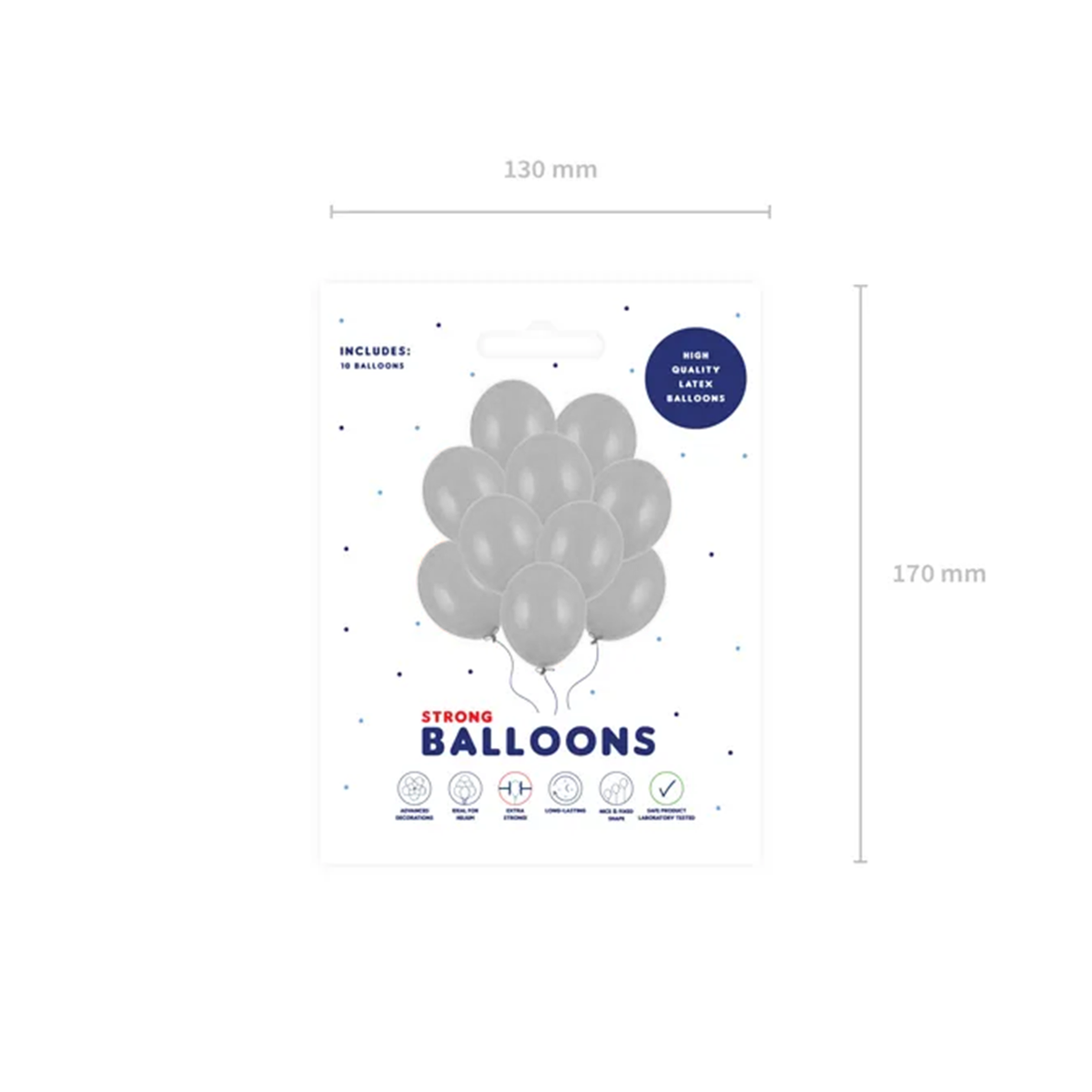 10 ballonnen - Ø 30 cm - metallic - zilver