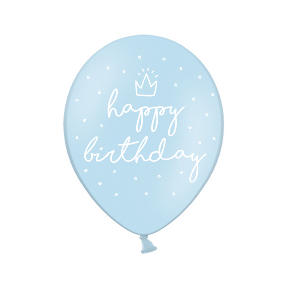 6 Folienballons - Ø 30cm - happy birthday - Hellblau