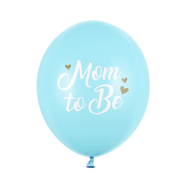 6 Motivballonnen - Ø 30cm - Mom to Be - Lichtblauw