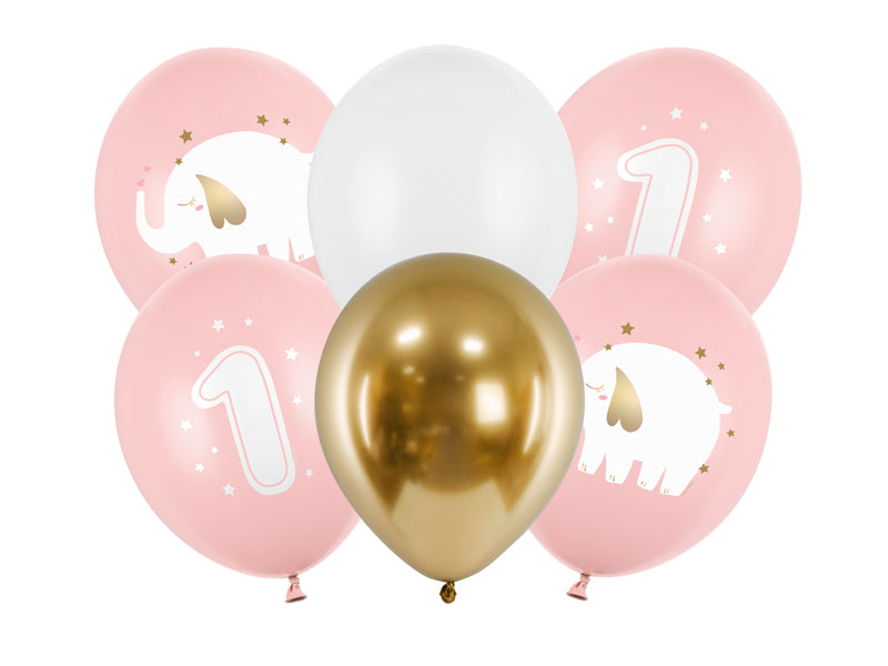 6 Motiefballonnen - Ø 30cm - One Year Girl
