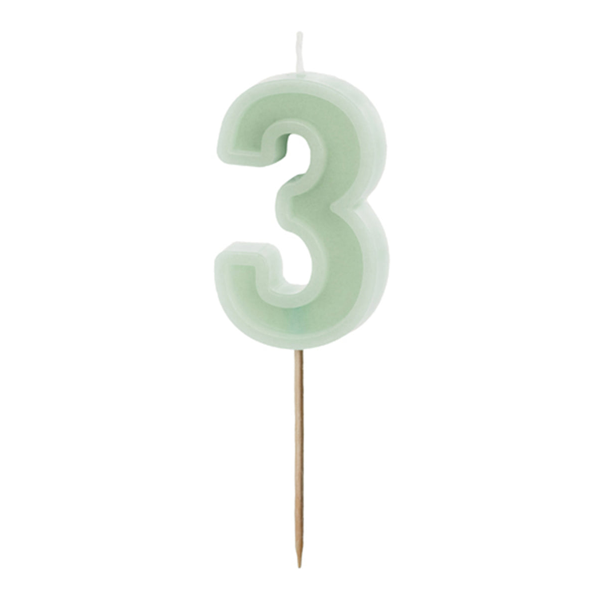 1 taartkaars - Cijfer 3 - Groen