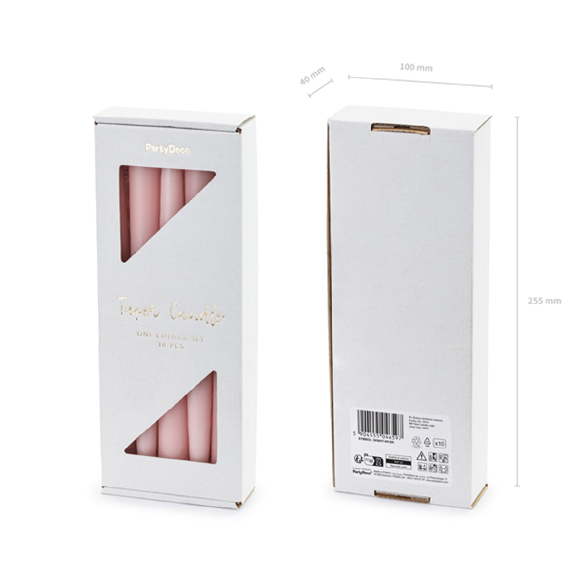 10 kegelkaarsen - dusty rose